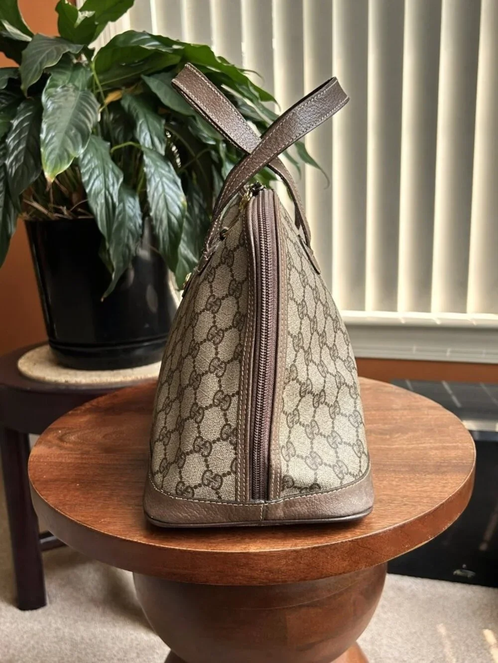 GUCCI GG Dome Satchel Bag, Taupe